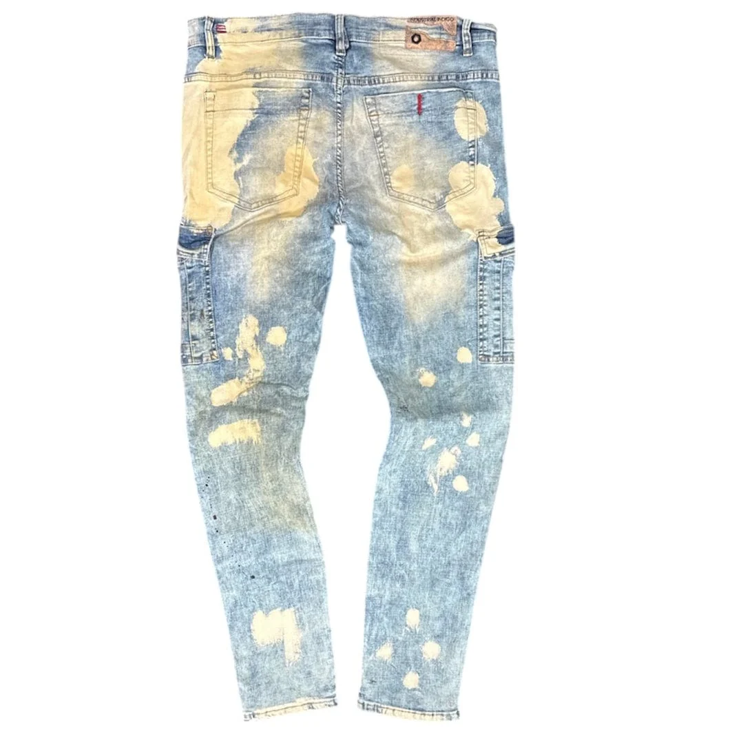 Industrial Indigo Strap Jean (Bleached Sand/Yellow) ITN-WB - Image 2