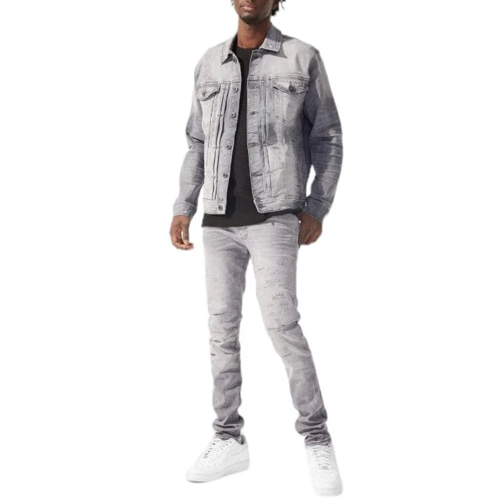 Jordan Craig Amsterdam Trucker Monochrome Jacket (Arctic Grey) JJ358R - Image 3