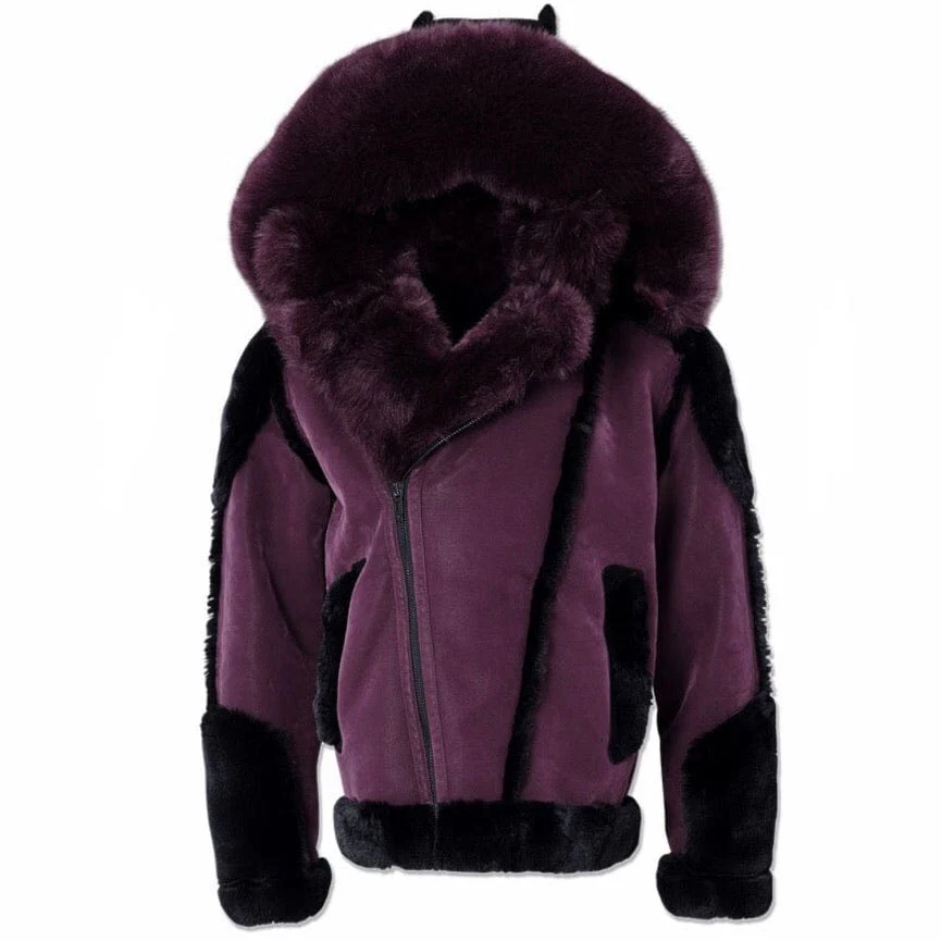 Jordan Craig Anchorage Shearling Moto Jacket (Wine) 91501 - Image 2