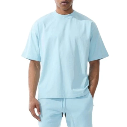 Jordan Craig Burbank Cropped Boxy T Shirt (Sky Blue) 9152A