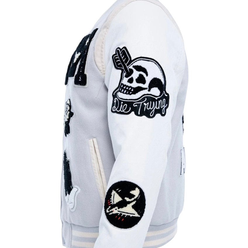Jordan Craig Fallen Angels Varsity Jacket (Light Grey) 91647 - Image 3