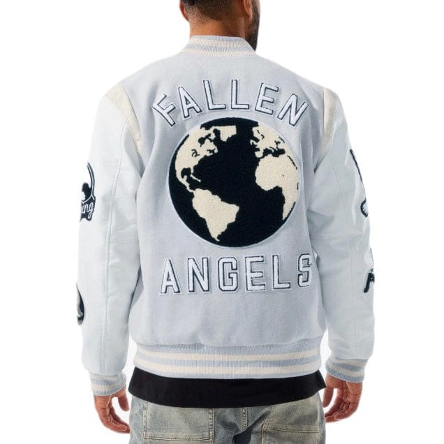Jordan Craig Fallen Angels Varsity Jacket (Light Grey) 91647 - Image 4