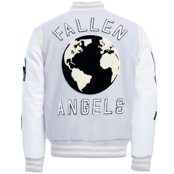 Jordan Craig Fallen Angels Varsity Jacket (Light Grey) 91647 - Image 9