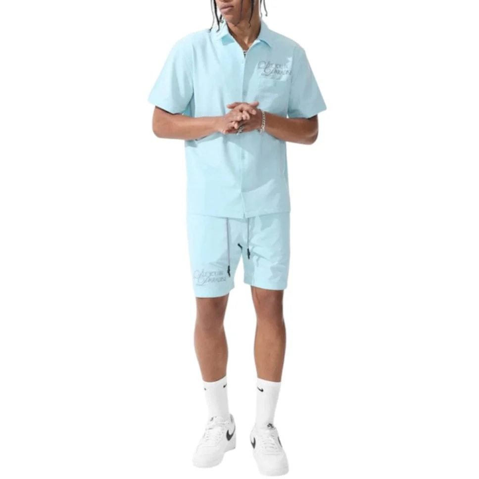 Jordan Craig Oakland Mechanic Short & Shirt Set (Sky Blue) 2061-2061S