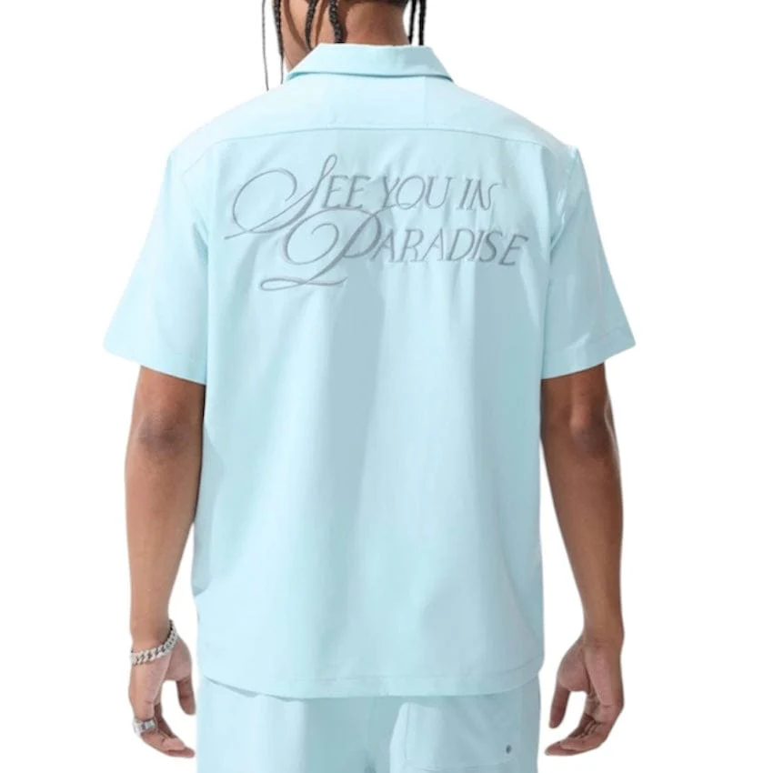 Jordan Craig Oakland Mechanic Short & Shirt Set (Sky Blue) 2061-2061S - Image 2