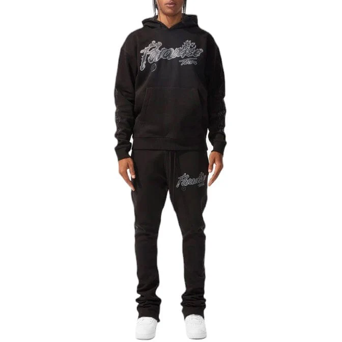 Jordan Craig Paradise Tour Stacked Sweatpants (Noir) 8241L - Image 2