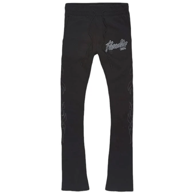 Jordan Craig Paradise Tour Stacked Sweatpants (Noir) 8241L - Image 3