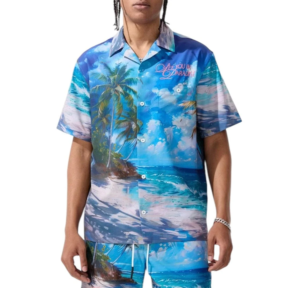 Jordan Craig Retro Wanderlust Party Short & Shirt Set (Clearwater) 2060-2060S - Image 2