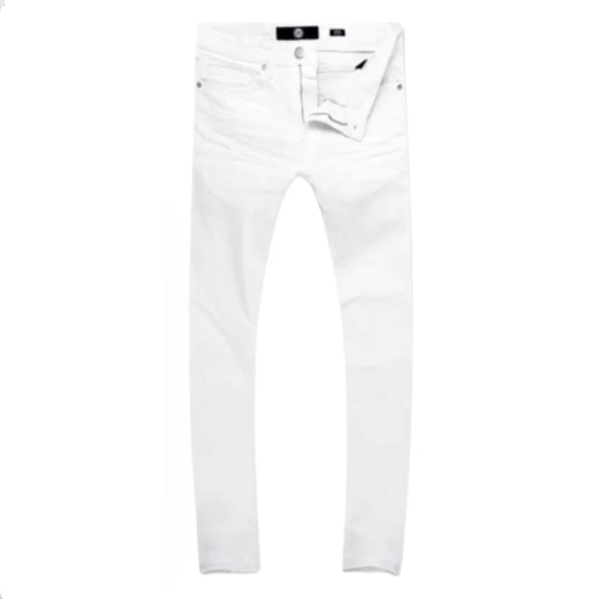 Jordan Craig Ross Skinny Tapered Fit Shred Denim (White) JR955