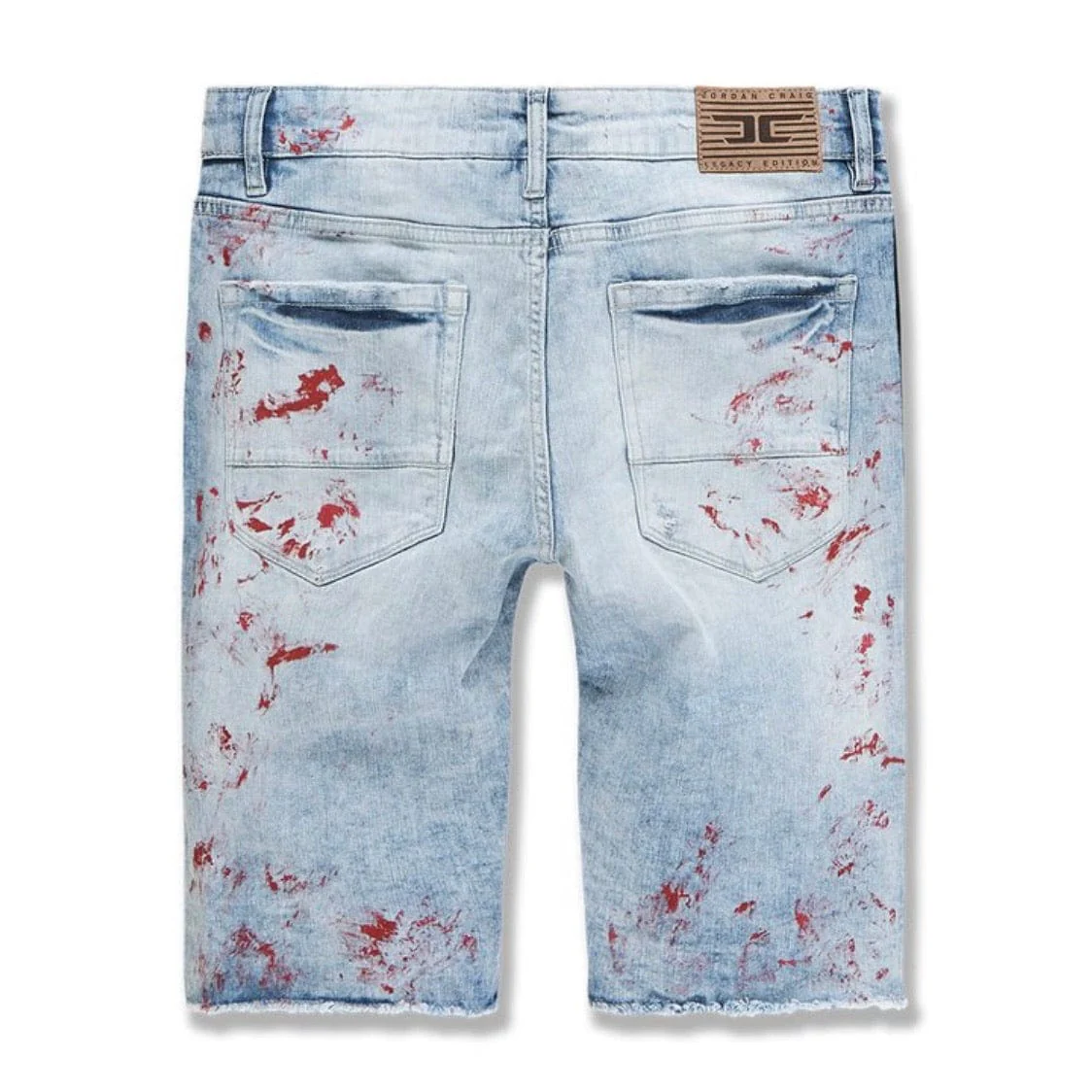 Jordan Craig Vegas Striped Denim Shorts (Fire Red) - J3167S - Image 2