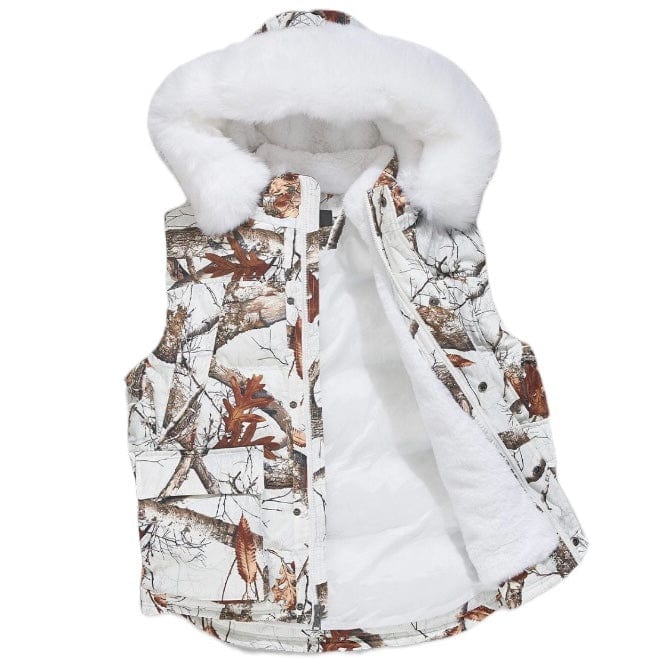Jordan Craig Yukon Fur Lined Puffer Vest (Snow Camo) 9377VC - Image 3