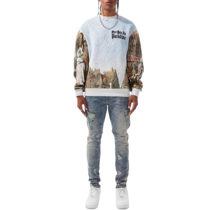 Jordan Craig Martyr Crewneck Sweater (Light Blue) 3978 - Image 6