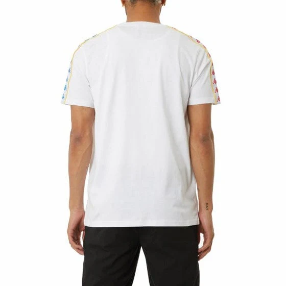 Kappa Authentic Bendoc T Shirt (White/Fuchsia-Blue/Yellow) 37155NW - Image 4