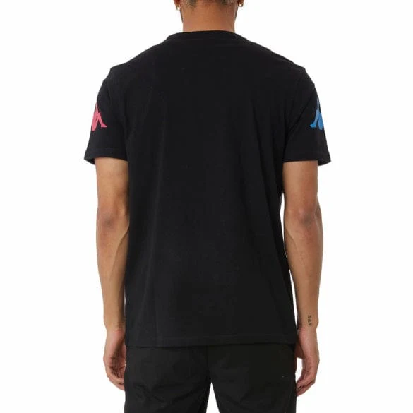 Kappa Authentic Paroo T Shirt (Black/Fuchsia-Blue/Yellow) 34155EW - Image 4