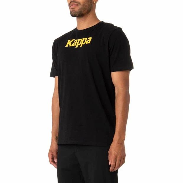 Kappa Authentic Runis T Shirt (Black/Fuchsia-Blue/Yellow) 311BHUW - Image 2