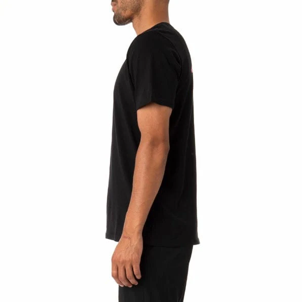 Kappa Authentic Runis T Shirt (Black/Fuchsia-Blue/Yellow) 311BHUW - Image 3