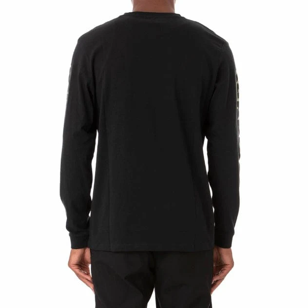 Kappa Logo Tape Carma Long Sleeve T Shirt (Black Smoke/Green) 381662 - Image 4