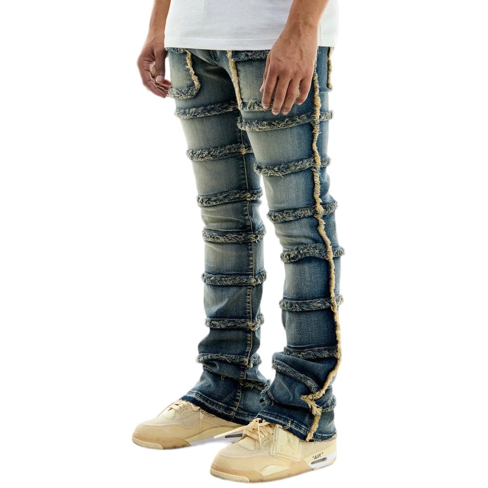 Kdnk Panelled Skinny Flare Jeans (Blue) KND4581 - Image 3