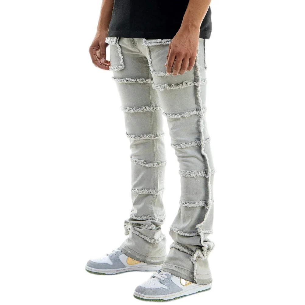 Kdnk Panelled Skinny Flare Jeans (Grey) KND4581 - Image 3