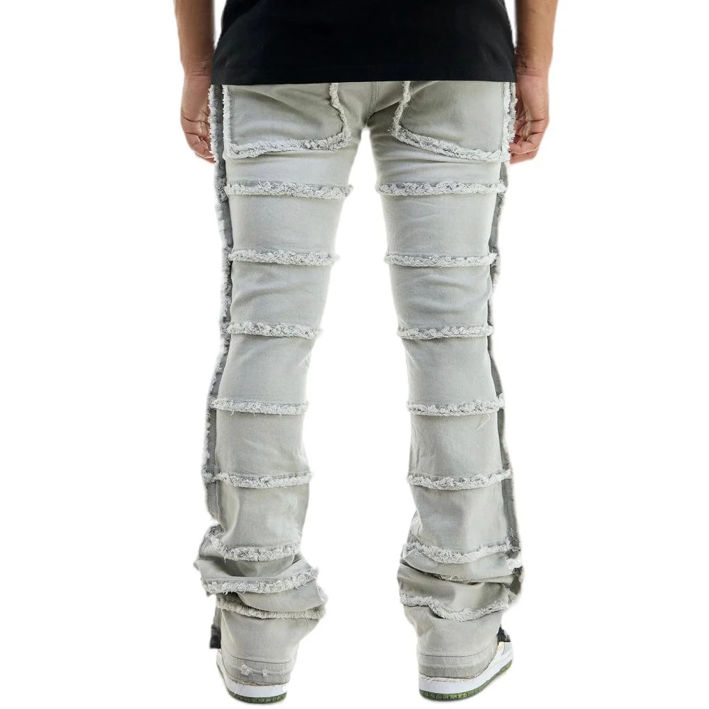 Kdnk Panelled Skinny Flare Jeans (Grey) KND4581 - Image 4