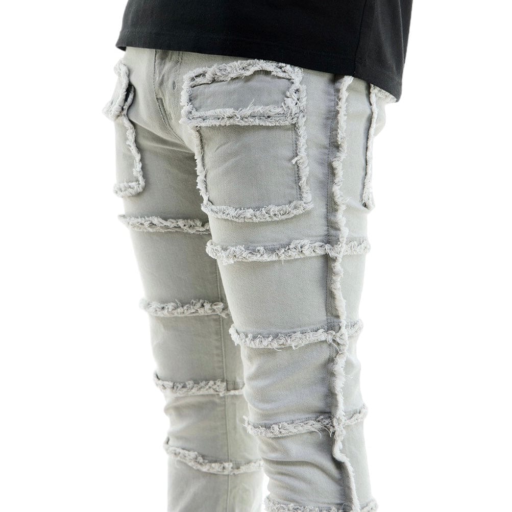 Kdnk Panelled Skinny Flare Jeans (Grey) KND4581 - Image 5