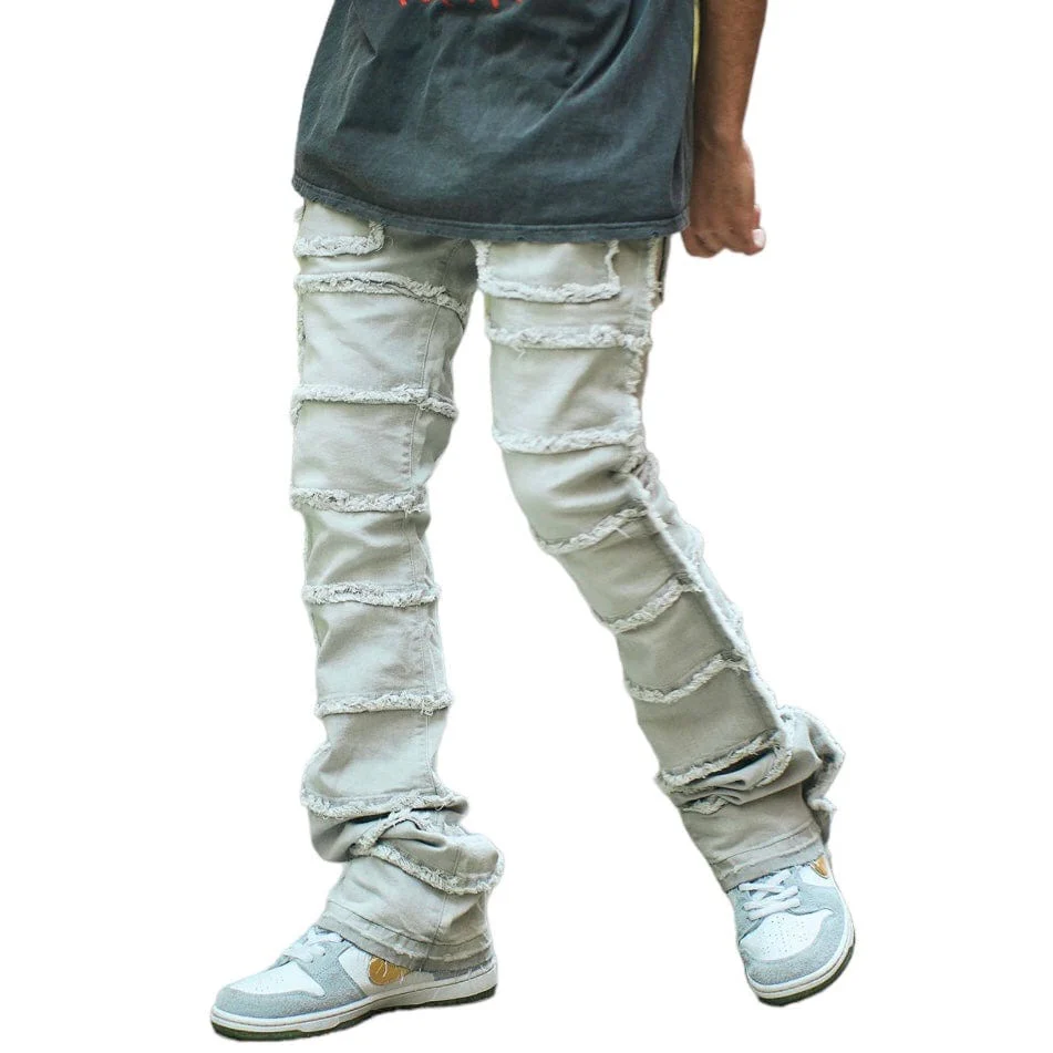 Kdnk Panelled Skinny Flare Jeans (Grey) KND4581 - Image 6