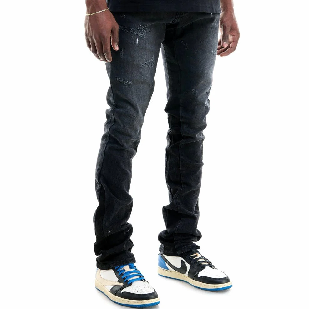 Kdnk Stacked Puz Panelled Skinny Jeans (Black) KND4567-BLK - Image 2