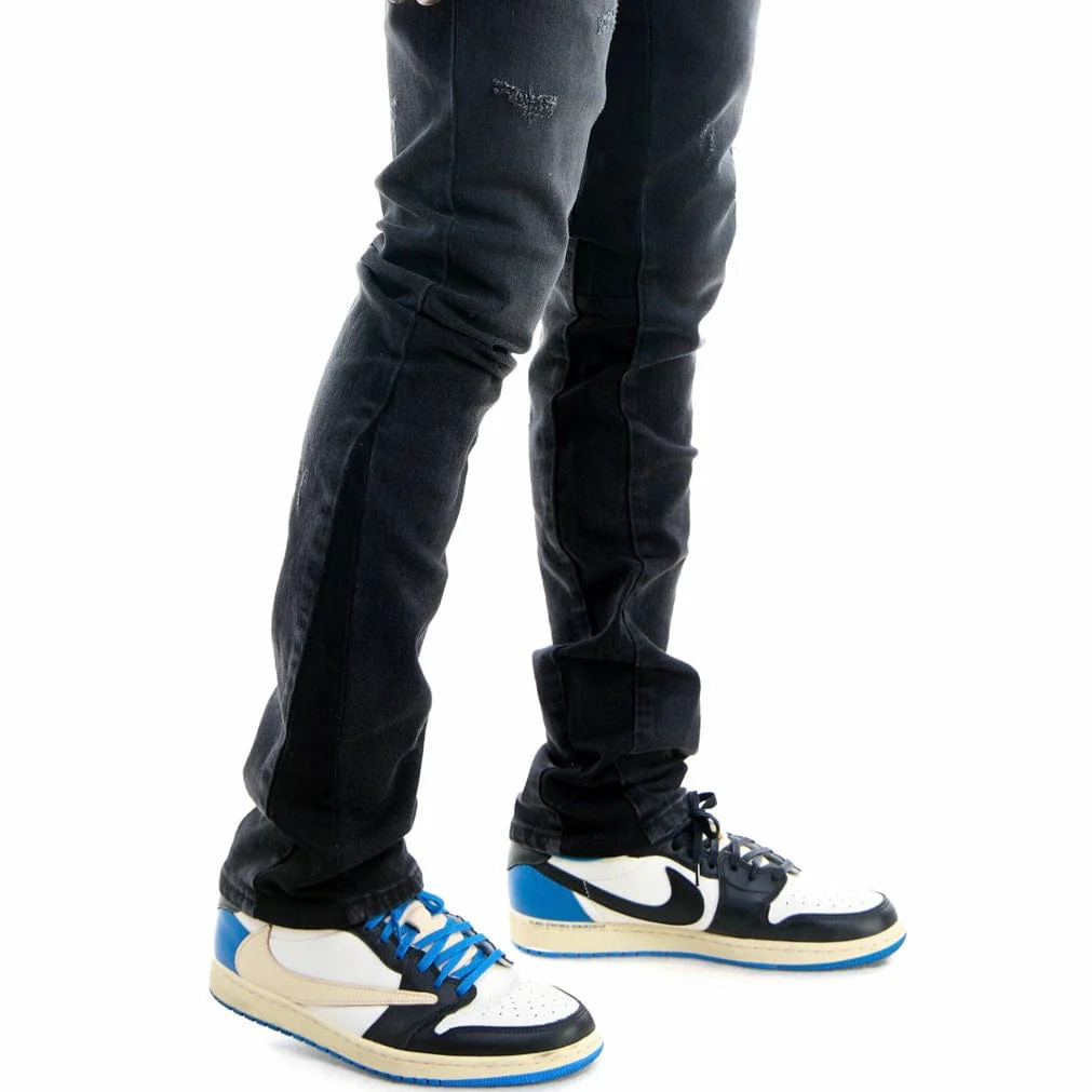 Kdnk Stacked Puz Panelled Skinny Jeans (Black) KND4567-BLK - Image 4
