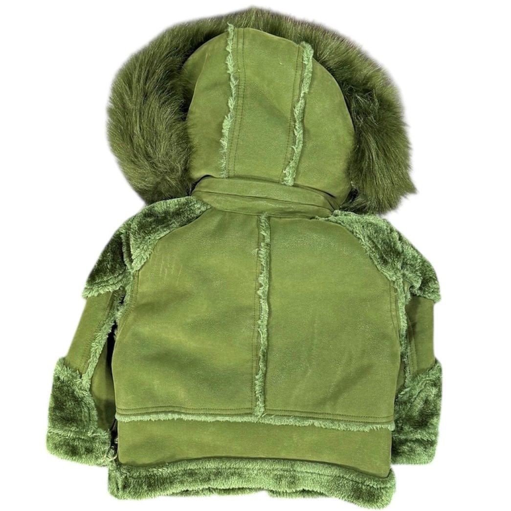 Kids Jordan Craig El Jefe Shearling Moto Jacket (Military Green) 91625K - Image 2