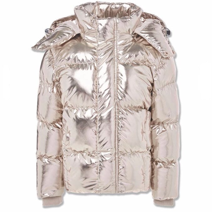 Kids Jordan Craig Metallic Hooded Bubble Jacket (Gold) 91542MK - Image 4