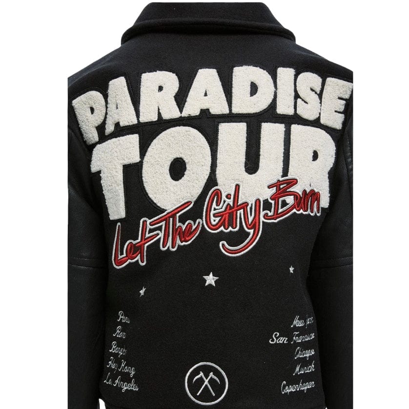 Kids Jordan Craig Paradise Tour Varsity Jacket (Black) 91632K - Image 6