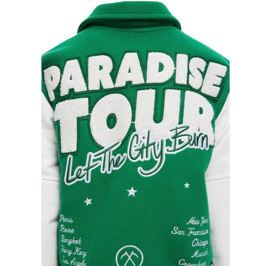 Kids Jordan Craig Paradise Tour Varsity Jacket (Green) 91632K - Image 8