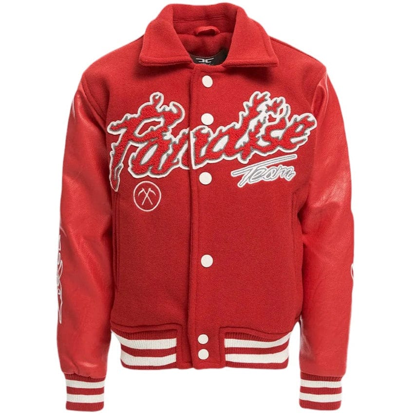 Kids Jordan Craig Paradise Tour Varsity Jacket (Red) 91632K - Image 3