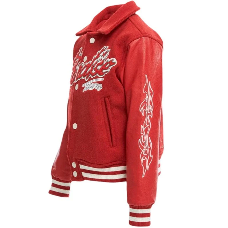 Kids Jordan Craig Paradise Tour Varsity Jacket (Red) 91632K - Image 4