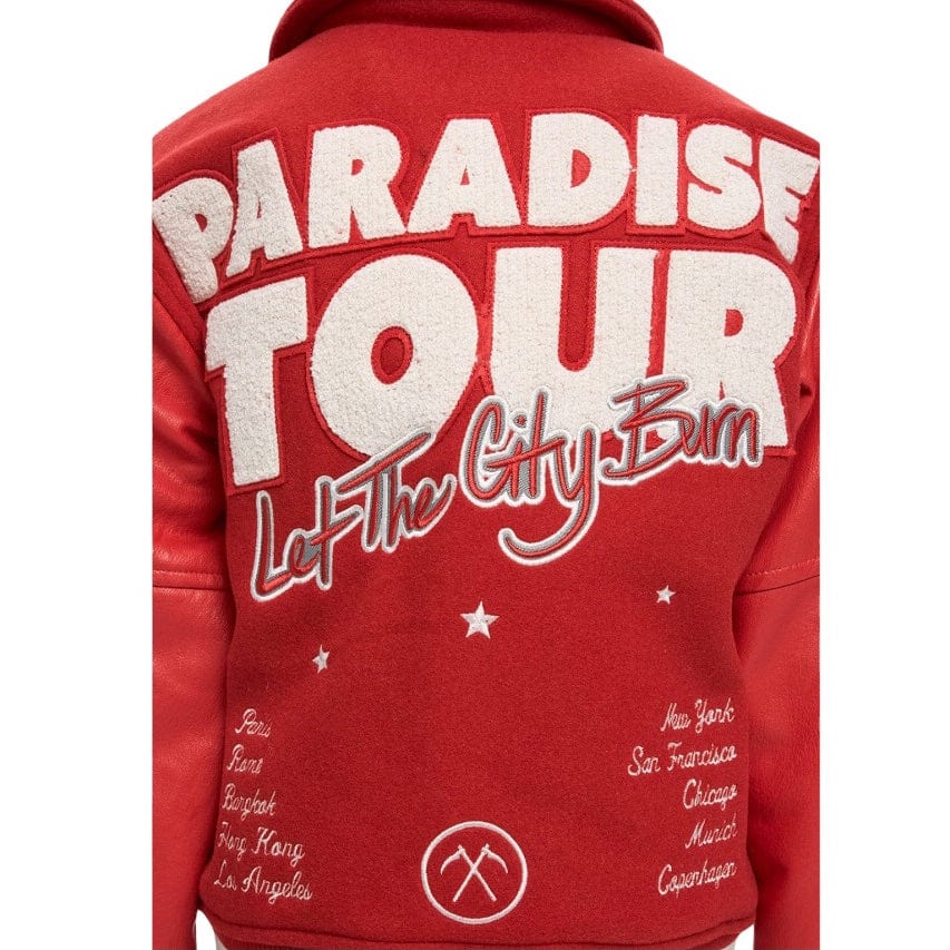 Kids Jordan Craig Paradise Tour Varsity Jacket (Red) 91632K - Image 8