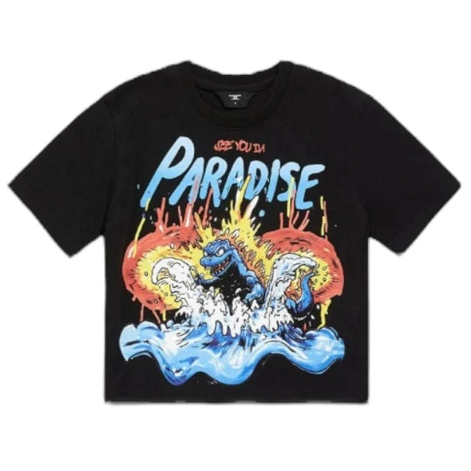 Kids Jordan Craig Sea Monster Cropped Boxy T Shirt (Black) 9201AK