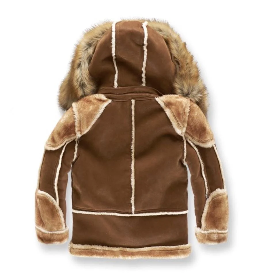 Kids Jordan Craig Shearling Moto Coat (Walnut) - 91401K - Image 2