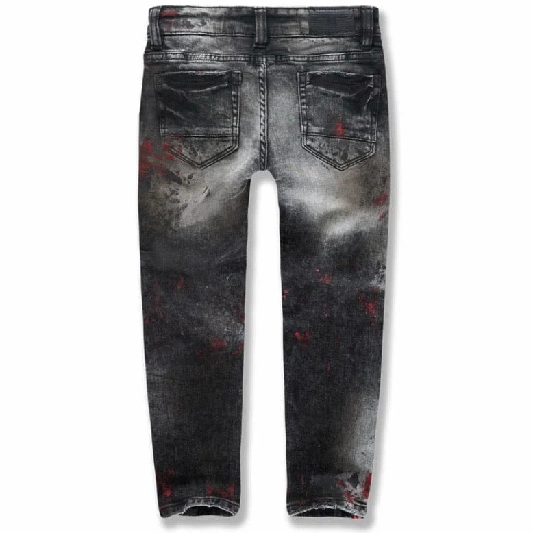 Kids Jordan Craig Sugar Hill Striped Denim Jeans (Crimson) JM3430K - Image 2