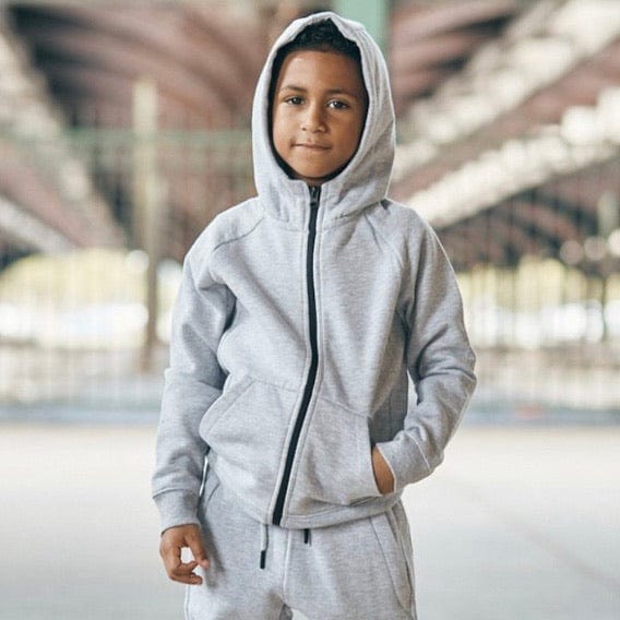 Kids Jordan Craig Uptown Zip up Hoodie (Heather Grey) 8521HK - Image 4