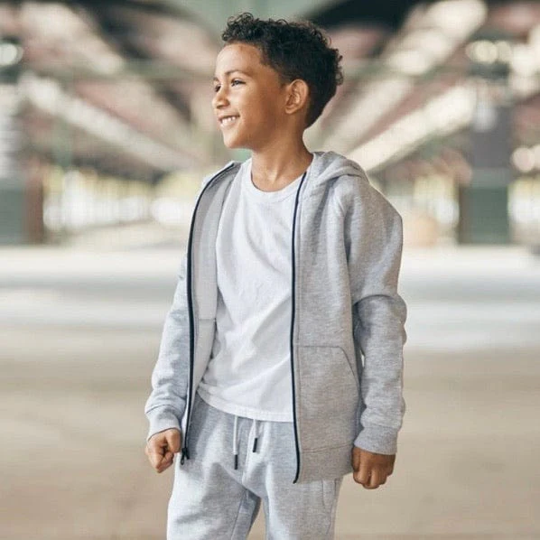 Kids Jordan Craig Uptown Zip up Hoodie (Heather Grey) 8521HK - Image 5
