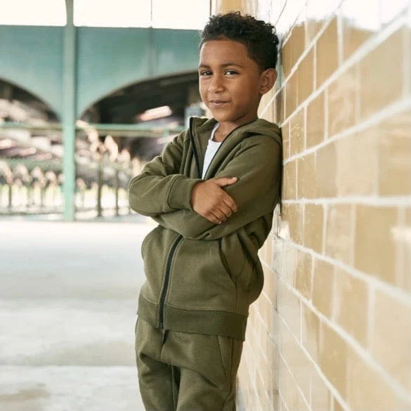 Kids Jordan Craig Uptown Zip Up Hoodie (Olive) 8521HK - Image 3