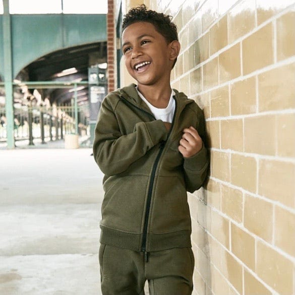 Kids Jordan Craig Uptown Zip Up Hoodie (Olive) 8521HK - Image 4