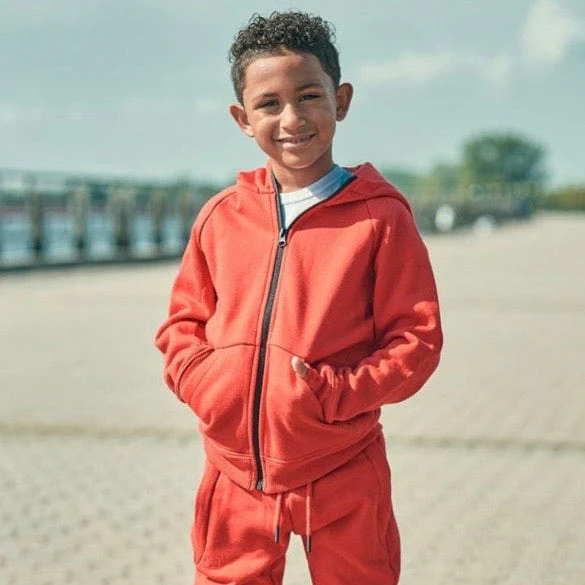 Kids Jordan Craig Uptown Zip up Hoodie (Red) 8521HK - Image 3
