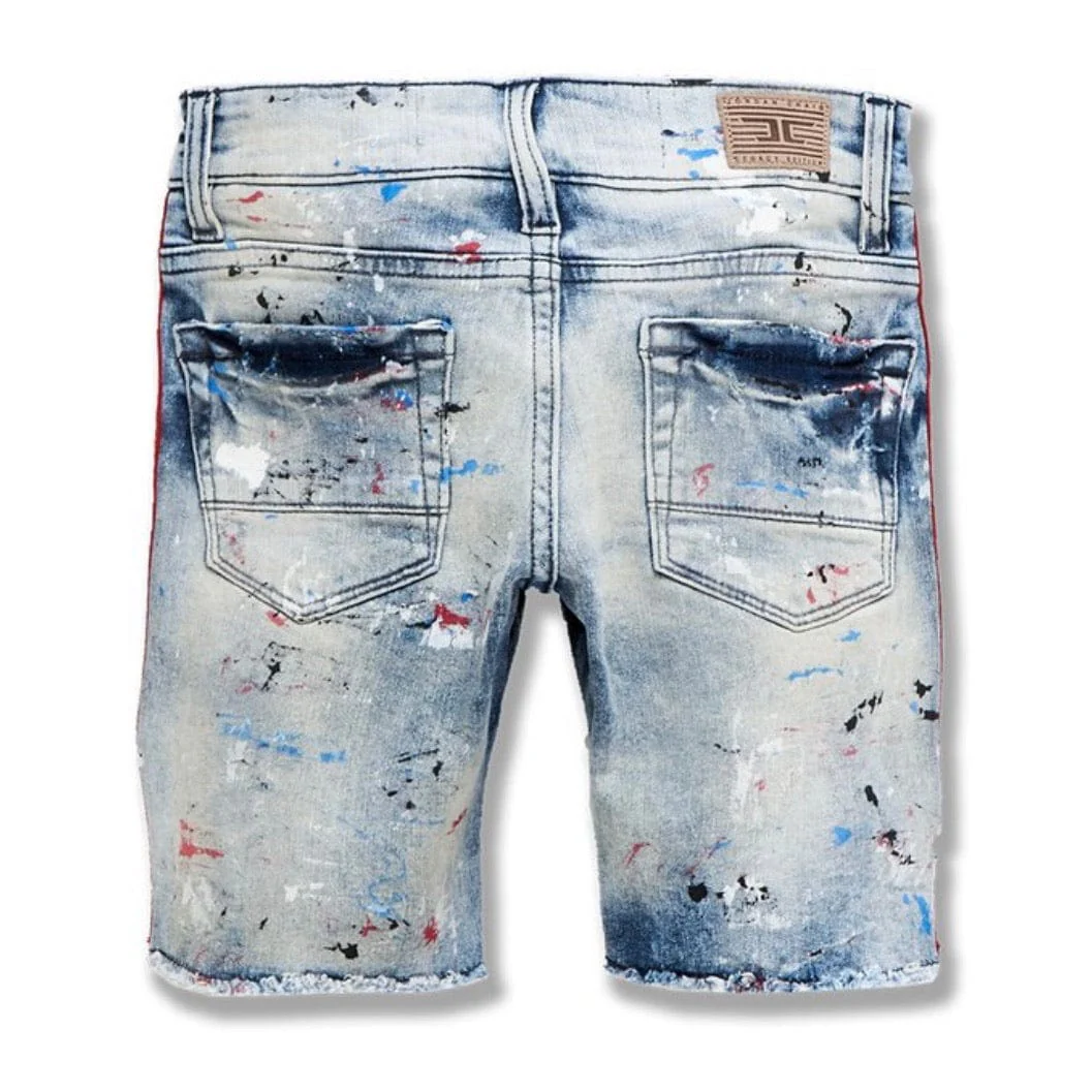 Kids Jordan Sparta Striped Denim Shorts (South Beach) J3168SK - Image 2
