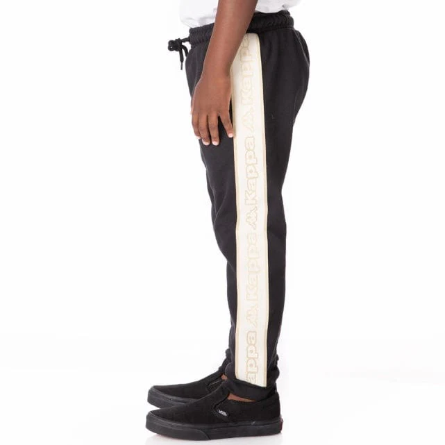 Kids Kappa Logo Tape Anira 2 Sweatpants (Black/Beige) 311B72W - Image 3