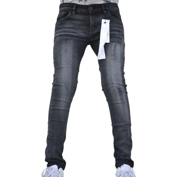 Kids Premium Disaster Ultra Stretch Denim (Black Wash) DZTR-K-003
