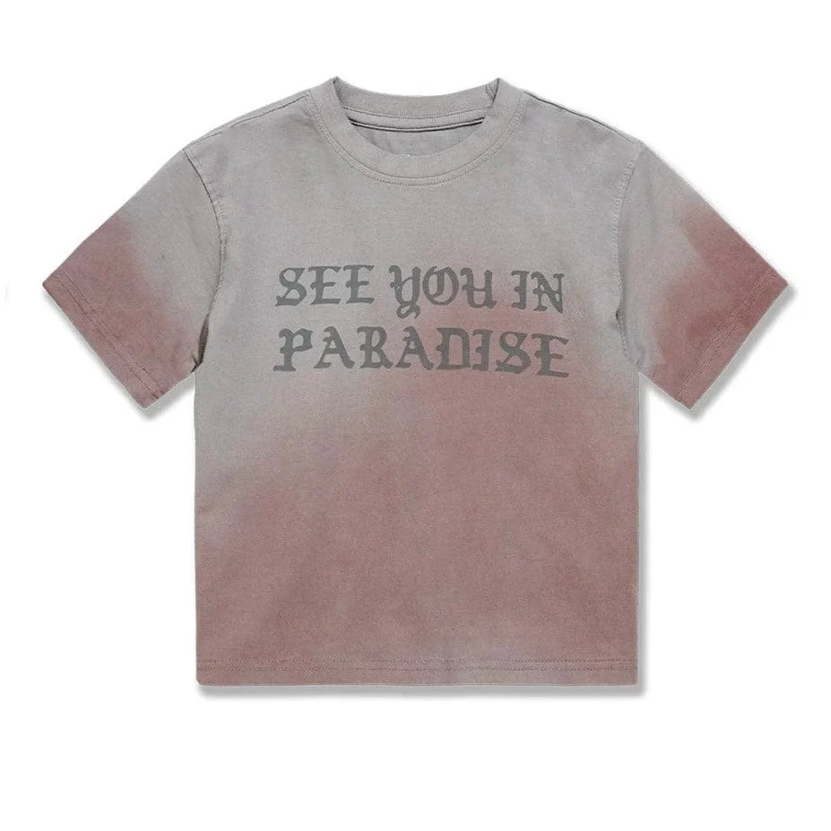 Kids See You In Paradise Cropped Tee (Cement Wash) 9120AK