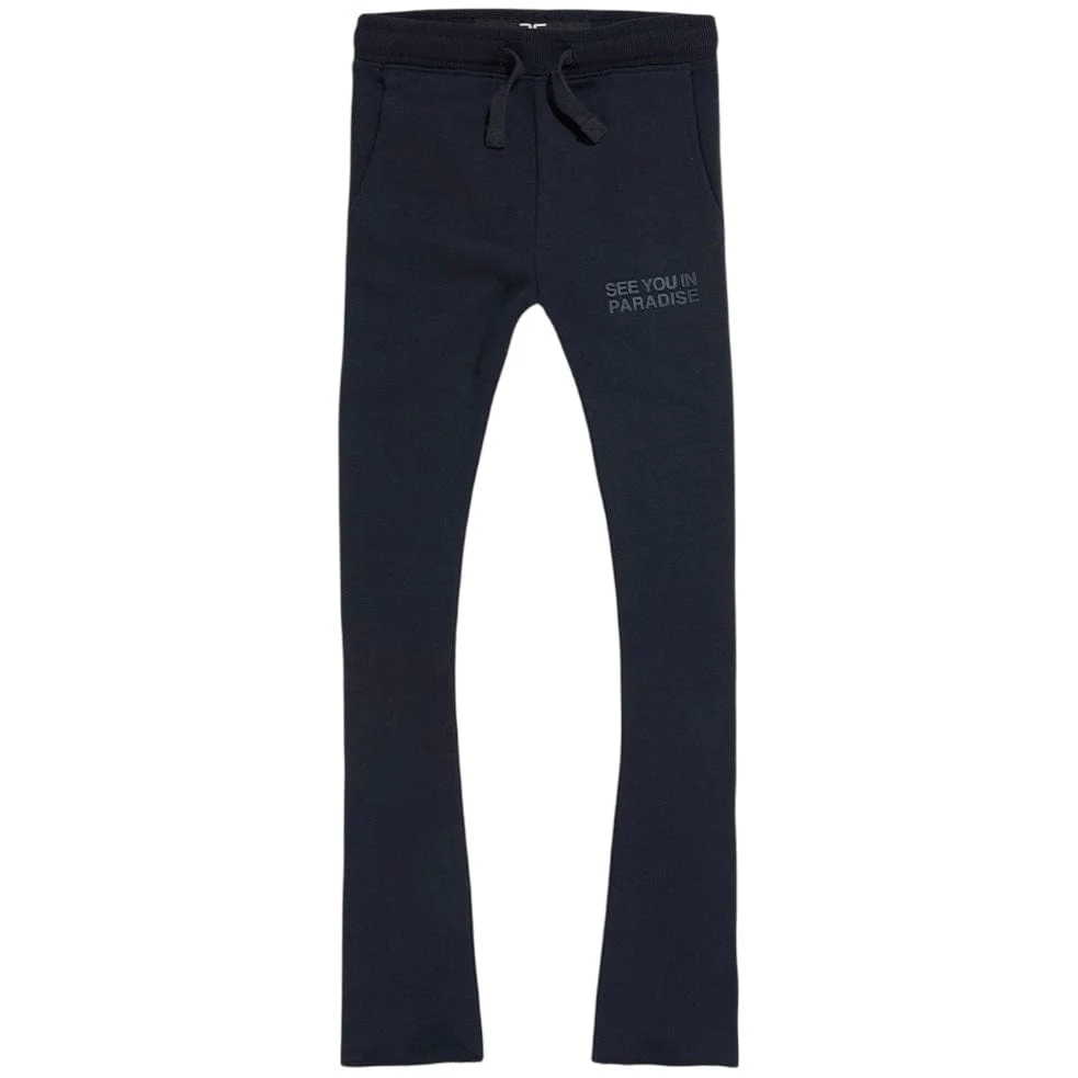 Boys See You In Paradise Tonal Stacked Sweatpants (Navy) 8899LB