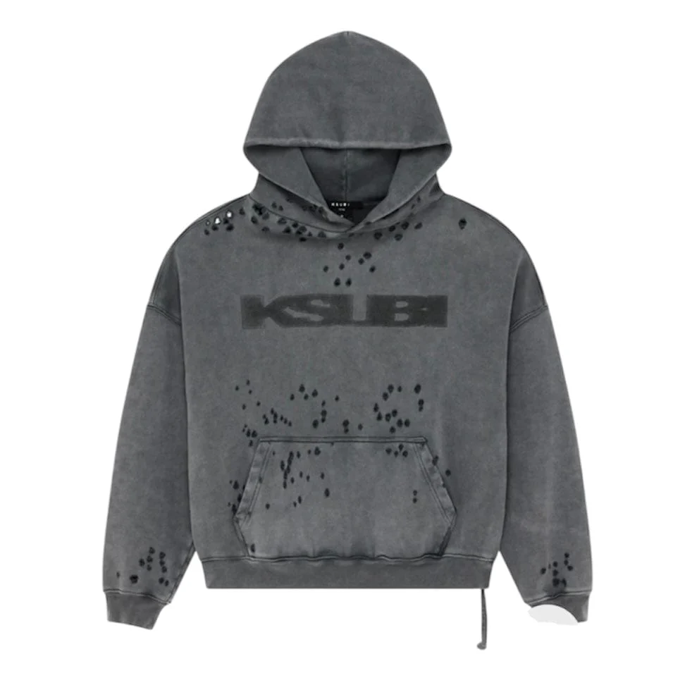 Ksubi Blasted Ekcess Hoodie (Rhino Black) MPF25FL005 - Image 2