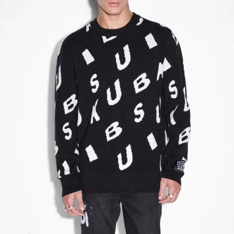 Ksubi Letters Knit Crewneck (Black) MFA23KW001 - Image 4